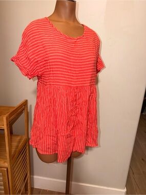Sun n Moon Pink Striped Lightweight Top Medium